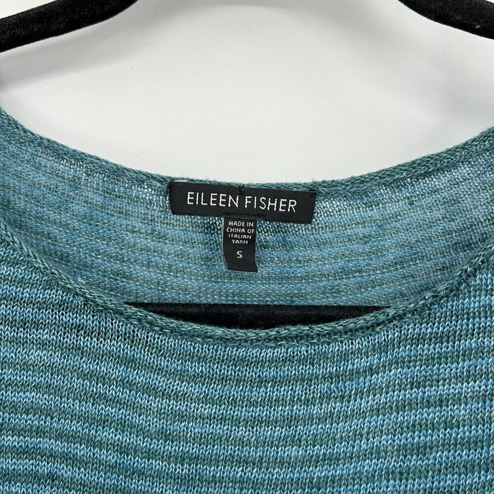 Eileen Fisher Teal Linen,Long Sleeve Top, Small. Like-New. SAME DAY SHIPPING! - Picture 5 of 6
